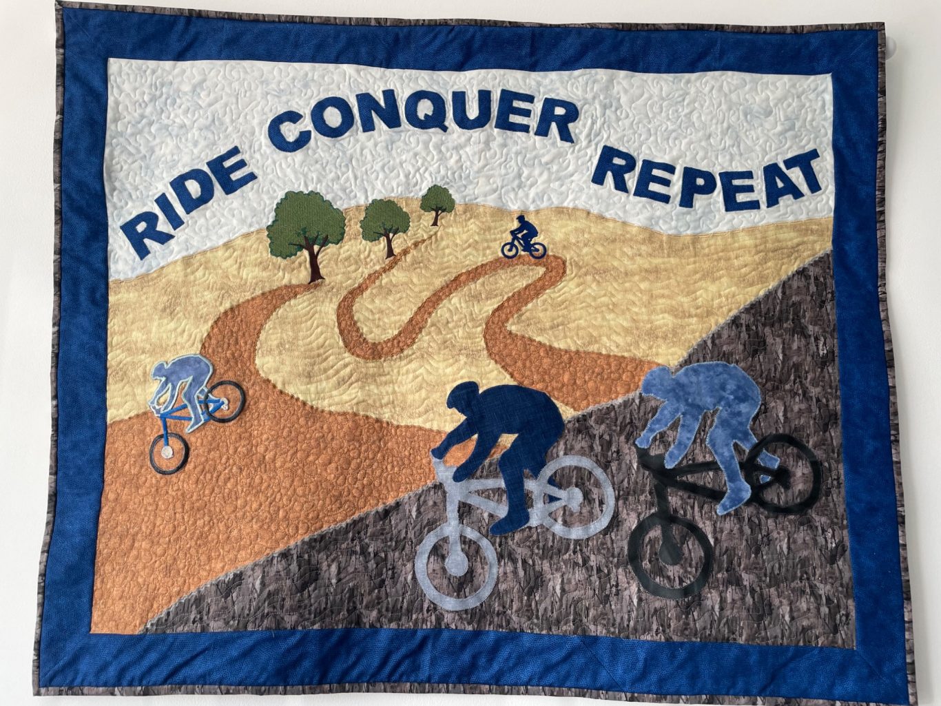 Mountain Bikers Mountain Bike scene wall hanging