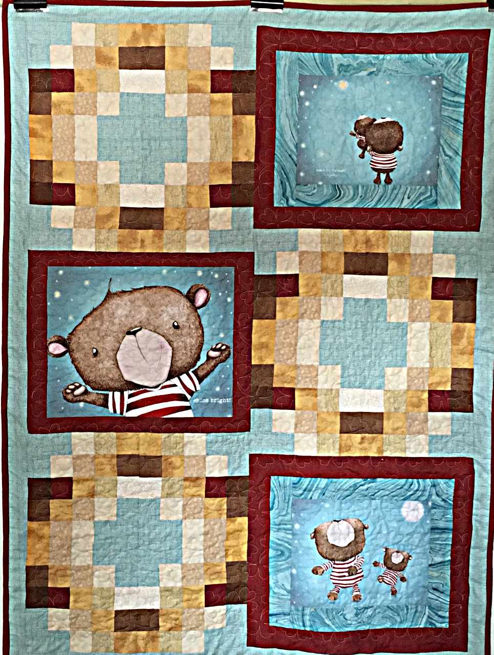 Night Time Teddy Children's Quilt